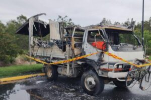 BallinaNewsDaily_destroyed van fire
